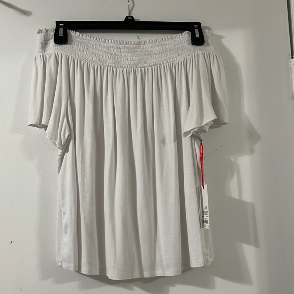 White off the shoulder shirt